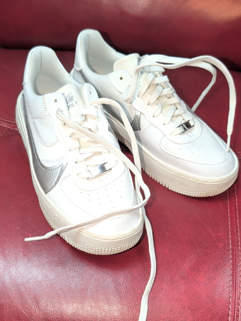 Nike Air Force 1 PLT.AF.ORM Summit White Silver DJ9946 101 Women's Size 8.5